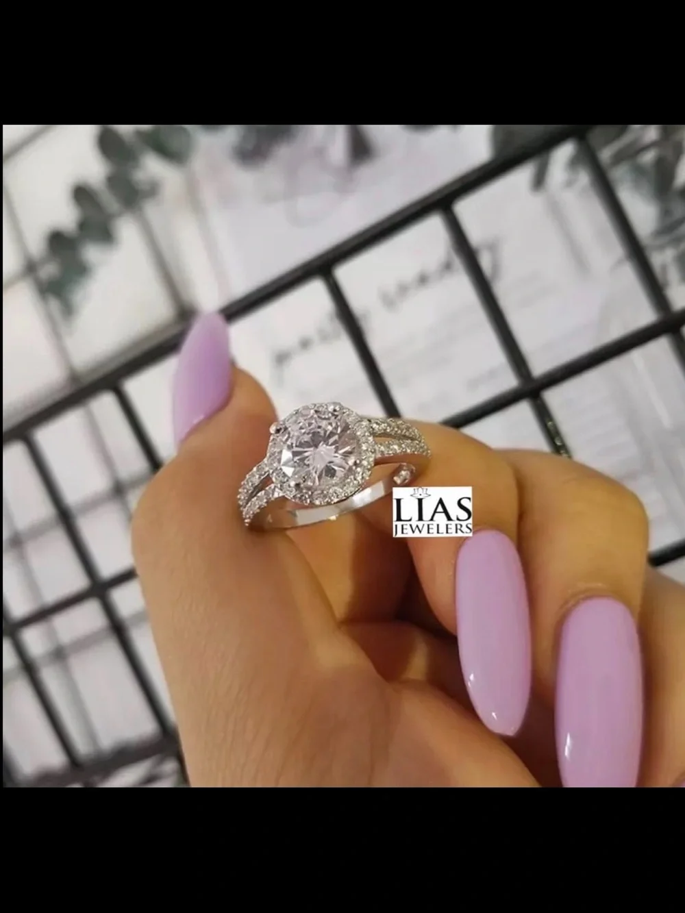 New 18k white gold engagement ring
